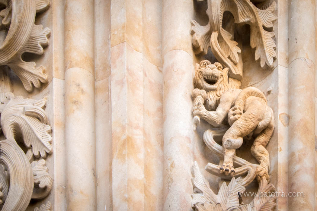 Ein Drache in der Fassade der Kathedrale von Salamanca