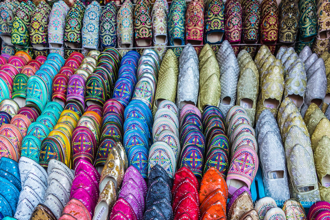 bunte Schuhe in Marakesch