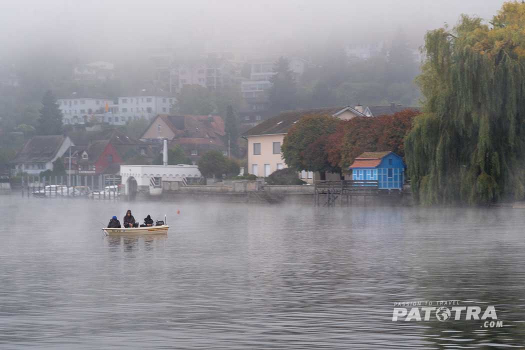 Fischer im Nebel Bodensee